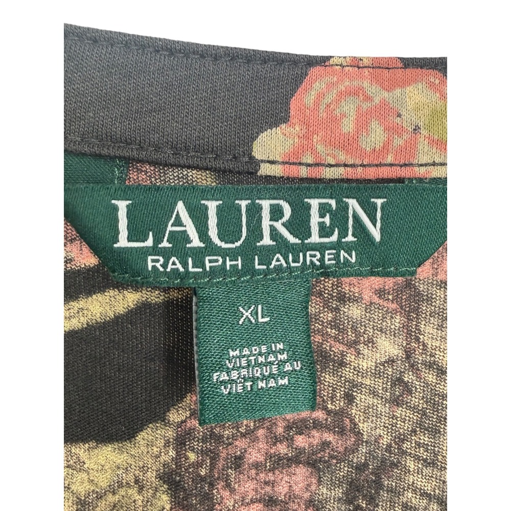 Lauren Ralph Lauren Womens Floral Cotton Henley Long Sleeve Blouse Top Size XL - Picture 3 of 11